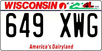 WI license plate 649XWG