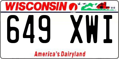 WI license plate 649XWI