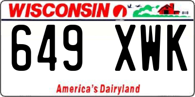 WI license plate 649XWK