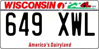 WI license plate 649XWL