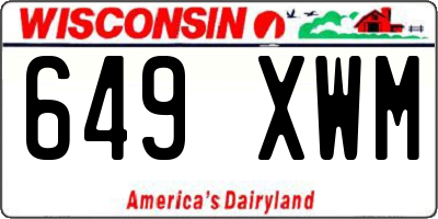 WI license plate 649XWM