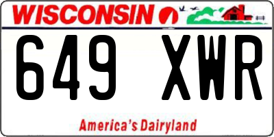 WI license plate 649XWR