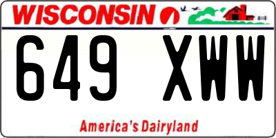 WI license plate 649XWW