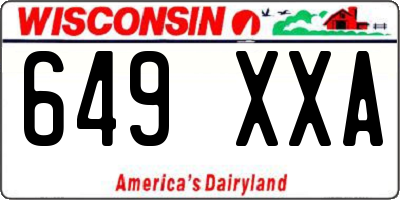 WI license plate 649XXA