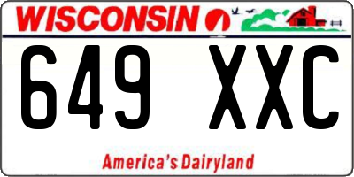 WI license plate 649XXC