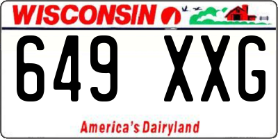 WI license plate 649XXG