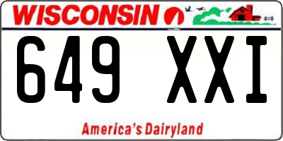 WI license plate 649XXI