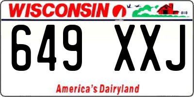 WI license plate 649XXJ