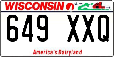 WI license plate 649XXQ