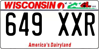 WI license plate 649XXR