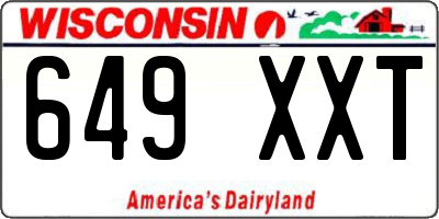 WI license plate 649XXT