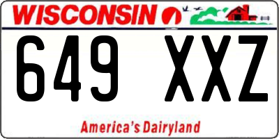 WI license plate 649XXZ