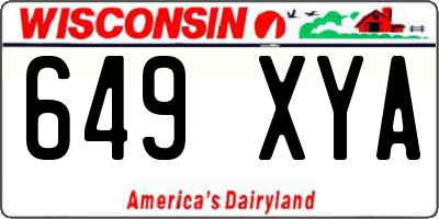 WI license plate 649XYA