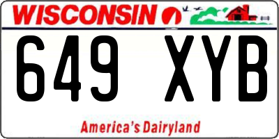 WI license plate 649XYB