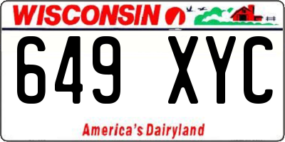 WI license plate 649XYC