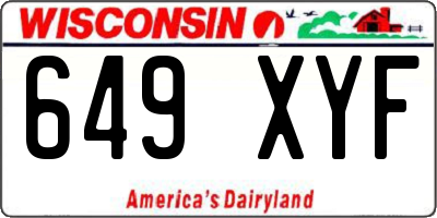 WI license plate 649XYF