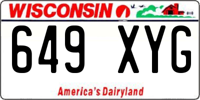 WI license plate 649XYG