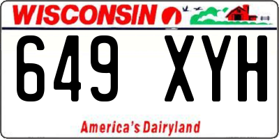 WI license plate 649XYH