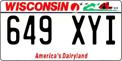 WI license plate 649XYI