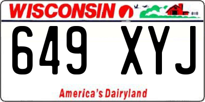 WI license plate 649XYJ