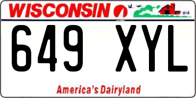 WI license plate 649XYL