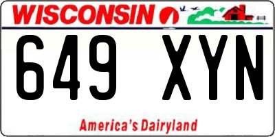 WI license plate 649XYN