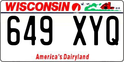 WI license plate 649XYQ