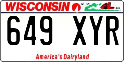 WI license plate 649XYR