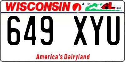 WI license plate 649XYU