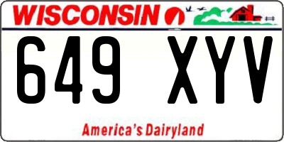WI license plate 649XYV