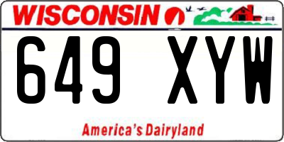 WI license plate 649XYW