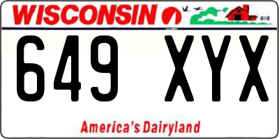 WI license plate 649XYX