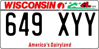 WI license plate 649XYY