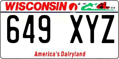 WI license plate 649XYZ