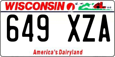 WI license plate 649XZA