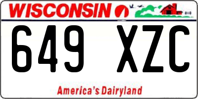 WI license plate 649XZC