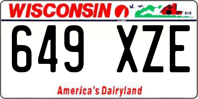 WI license plate 649XZE