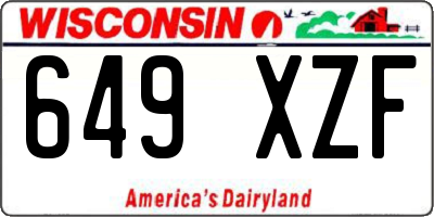 WI license plate 649XZF