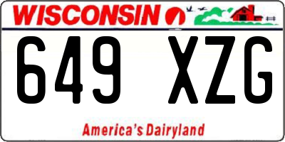 WI license plate 649XZG