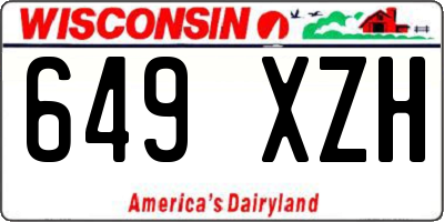 WI license plate 649XZH