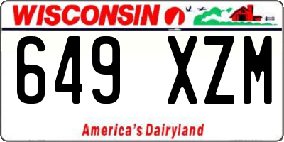 WI license plate 649XZM