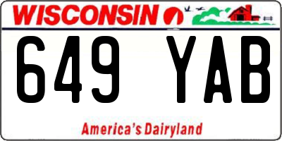 WI license plate 649YAB