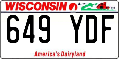 WI license plate 649YDF