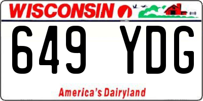 WI license plate 649YDG