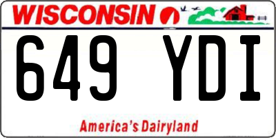 WI license plate 649YDI