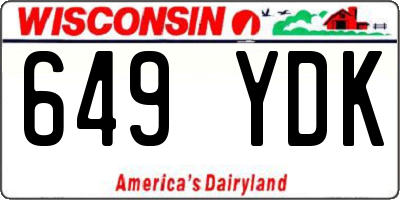 WI license plate 649YDK