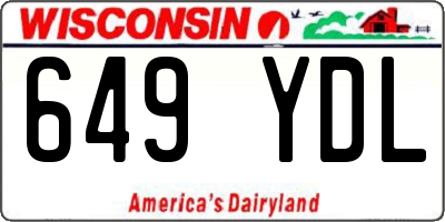 WI license plate 649YDL
