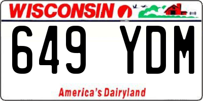 WI license plate 649YDM