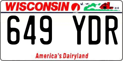 WI license plate 649YDR