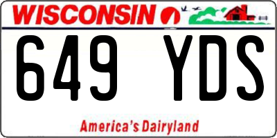 WI license plate 649YDS